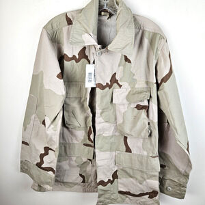NWT Military BDU Coat 3 color desert camo tri-color mens medium short ripstop